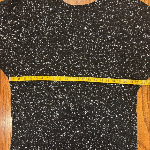 Aidan Mattox Cold Shoulder Sequin Dress - Black - Size 14W - Picture 6 of 10